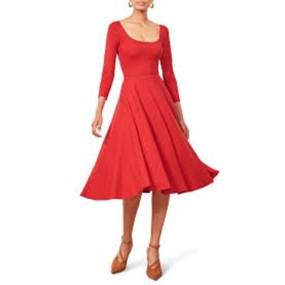 Reformation Lou Long Sleeve Midi Dress